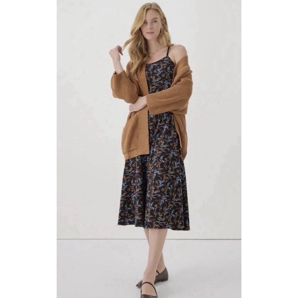 Pact 100% Organic Cotton Women's Camel Luxe Knit Open Coatigan SZ XL/XXL New